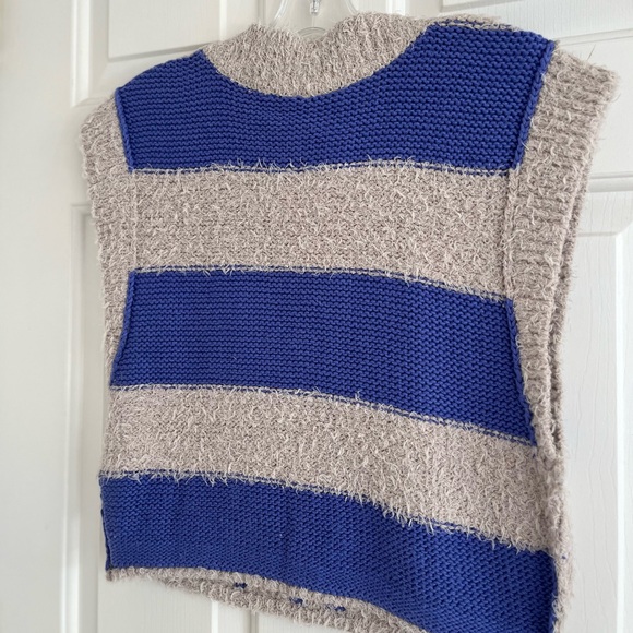 NWT Free People Diamonds for Days Sweater Vest XS Blue Moon - Picture 13 of 15